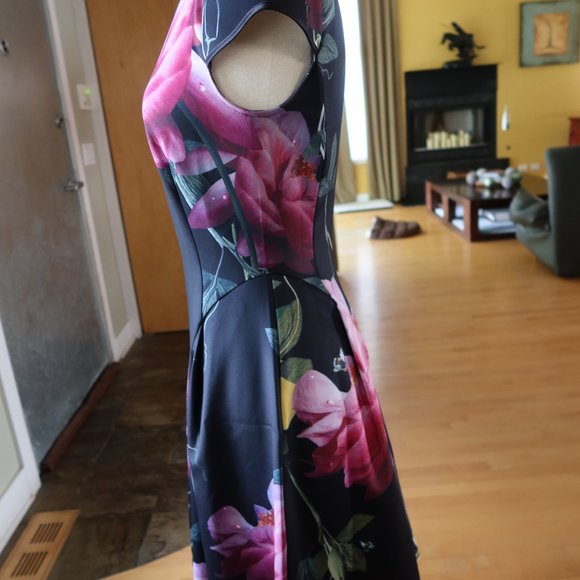 Worn once! $280 Ted Baker floral print fit n flare short sleeve dress size 1 - Picture 8 of 16
